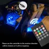 4PCS 12 LED 5050 SMD Car Interior Atmosphere Lamp Auto 12V RGB Neon Lights Strip Music Control IR Remote New5164742