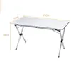 Table pliante réglable en alliage d'aluminium, 120cm et mise à jour de 180cm, pour jardin extérieur, Camping, pique-nique, barbecue