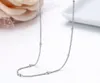 Slim 925 Sterling Silver Curb Beaded Chain Choker Necklaces Women Girls 40cm 45cm Jewelry kolye collares collane collier ketting