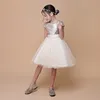 Real Sample High Quality Flower Girls Dresses Sparkly Gold Sequins Kids Knee Length Formal Wedding Party Gowns Sleeveless Open Back Bow Sash