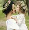 Mamusia dzieci w wienierze kwiaty róży opaska na głowę kwiatowe korony opaski do włosów ślubne dziewczyny nakrywa głowy