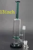 Straight Glass Bong Vattenrör Hookahs täckta med trädåtervinningsbubblor Oljeplattformar 13 tum lång 18.8mm Joint Honeycomb Dab Beaker