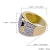 Mens Hip Hop Gold Rings smycken mode Iced Out Ring Simulation Diamond Rings for Men