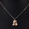 Korean Pearl peanut Pendant Necklace Vintage Rose Gold Plated Necklace for Women Party Fashion Choker Necklace Collar Costume Jewelry Access