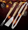 304 Stainless steel barbecue fork shovel three sets of Outdoor hiking BBQ