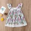 Boutique Mädchen Kleider Blumen Spitzenkleid Prinzessin Kinder Baby Mädchen Ärmelloses Kleid Floral Rückenfreies Partykleid Kinder Mädchen Sommer Sommerkleid