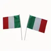 Drapeau à main entière avec poteau en plastique tête ronde 14 21CM Italie drapeau de promotion drapeau de pays en petite taille 100PCS LOT218D