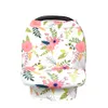 Baby Canopy Car Seat Cover 26styles INS Floral Stretchy Cotton Baby Nursing Cover Feeding Stroller Cover Infant Scarf Blanket GGA3496-3