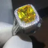 Luxus Schmuck Kissen schneiden 10ct Diamods Zirkon Stein White Gold gefüllt Engagement Ehering Ring für Frauen Männer Geschenk