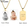 Custom Engraved Blank Necklace Personalized Photo & Name Necklace Can Drop Shipping