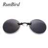 Fashion Clip On Nose Sunglasses Men Vintage Mini Round Sun Glasses Hacker Empire Matrix Morpheus Rimless Sunglasses UV400 1181R