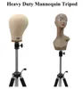 Silyvy Tripod Eğitim Bebeği Baş Manken Kafası Wig Manikin Tuval Blok Stand Alüminyum Alaşım Yuvarlak Bacak Güçlü Kararlı