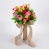 Rode Bruidsboeket Kleurrijke Zijden Bruiloft Accessoires Kunstmatige Bruidsmeisje Bloem Parels Kralen Bruid Met Bloemen CPA159609388