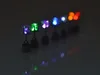 LED oreille Stud lumière clignotante en acier inoxydable strass oreille boucles d'oreilles bijoux Rave jouets cadeau LED boucles d'oreilles fête de noël