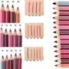 Partihandel Hot Sale Kosmetisk Professionell Trä Lipliner Vattentät Lady Charmig Läppfodral Mjuk Penna Makeup Gratis Frakt