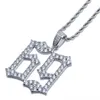 Coole mannen hiphop ketting geel wit goud ice out cz nummer 69 hanger ketting voor mannen vrouwen punk sieraden