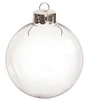 Promotion - Décoration de Noël transparente à peindre DIY Boule de verre de 66 mm avec dessus argenté, 5/paquet