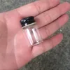 50 pièces 22x35mm petites bouteilles en verre avec bouchon à vis noir bricolage clair Transparent 6ml bouteilles en verre vides conteneurs de stockage