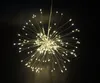 Stringa di luci a LED a forma di bouquet 150LED Alimentato a batteria 8 modalità Luci di fuochi d'artificio in filo di rame con telecomando per Natale