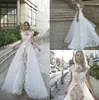 2019 blanc une ligne robes de mariée coupe spéciale dentelle robes de mariée balayage train grande taille robe de mariée de jardin