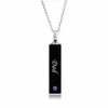 Fashion jewelry dad Black Cube Single Stainless Steel Pendant Necklace Urn Filler Kit Cremation Ashes Jewelry