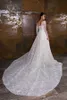 2018 Crystal Design Mermaid Bröllopsklänningar med avtagbara tåg V Neck Lace Appliques Pärlor Långärmad Bröllopsklänning Sequins Bridal Gown