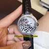 Ny 36mm 3d Diamond Leopard Dial Swiss Quartz Womens Watch Silver Diamond Bezel Leather Strap Mode Lady Klockor Kvinna Present