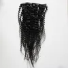 100 g 7 Teile/los Natürliche Farbe Afro Verworrene Lockige Clip In Echthaar Extensions 100 % Brasilianisches Remy Haar