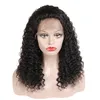 Perucas atacado macio 1b # natural olhando preto kinky encaracolado perucas 100% cabelo humano brasileiro perucas dianteiras do laço para preto feminino cabelo natural l