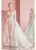 Vintage Zuhair Murad Wedding Dresses with Detachable Skirt Lace Long Sleeves Fitted Sweetheart Applique Overskirt Plus Size Bridal2212235