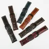 Maikes High Quality Watch Tillbehör Watchbands 20mm - 26mm Brun Vintage Oil Wax Leather Watch Band för rem