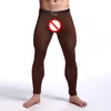 Roupa interior dos homens Sexy Transparente Leggings Zentai Ballet Silk long johns Trajes Super stretch Nylon Spandex para Homens frete grátis