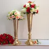 Mariage Gold Flower Vase Table Centre-pièce De Mariage Deocoration Tabletop Metal Vase d'argent pour Fleur artificielle Fournitures de mariage Décor fête