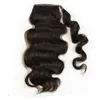 Güzel Curl Islak Ve Dalgalı Ucuz Toptan 14-22inch Dantel Şerit Wrap at kuyruğu 140g olarak Brezilyalı Saç Ponytails% 100 İnsan Saç Uzantıları Klip