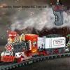 Radio-controlado anti-estresse crianças menino controle remoto transporte carro elétrico vapor fumo rc trem modelo divertido brinquedo garoto