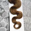 Fita de onda corporal brasileira em extensões de cabelo humano 40 peças 7a 100g fita em extensão remy cabelo duplo face cabelo cabelo