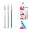 3pcs/مجموعة فن الأظافر بطانة الطلاء Pen 3d Tips Diy Acrylic UV Gel Brushes Kit Flower Line Grid French Designer Tool Manicure Tool