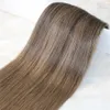 Mänskliga hårförlängningar balayage färg naturliga svarta ombre choklad brun verklig människohår dubbel inslag balayage hårbuntar5014872