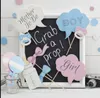 10pcs / Set Photo Booth accessoires Photographie Masque Masque Papier Carte Anniversaire / Baby Douche Décoration de fête Cadeau Blue Rose Couleur