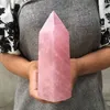 Hot koop! Grote maat Natural Rose Quartz Crystal Wand Point Obelisk Healing Natuurstenen en Mineralen voor Woondecoratie Gratis verzending