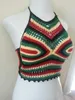 RASTA FESTIVAL TOP, Cropped rasta halter tops, crochet halter top, halter top, caribbean, rasta, afrocentric, carnivals, gypsy, boho