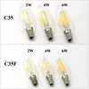 LED Filament Lamp E12 E14 2W 4W 6W Edison Candle Light 110 V 220V 240V C35 360 ° Clear Glass Lamp voor Crystal Hanger Kroonluchter Armatuur