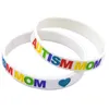 OneBandaHouse 50PCS/Lot Multicolours Bracelet Love Autism DAD and MOM Silicone Wristband