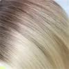 Balayage Ombre Extensions de cheveux humains couleur #4 Chololates brun décoloration à #613 blond décoloré Double trame vrais cheveux