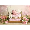 Sfondo fotografico per neonato, Bokeh vintage, fiori rosa, sfondo floreale per bambini, ragazza, per studio fotografico