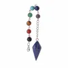 Charms Natural Stone Crystal Faceted Wicca Pendulum For Dowsing Pyramid Healing Reiki Chakra Dowsing Pendant Choker Lol 15052562