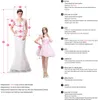 Nieuwe Bourgondië Lange bruidsmeisjekleding van de schouder bedekte mouwen High Split Sweep Train Mermaid Prom-jurken
