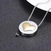 IJD10048 Gold heart necklace stainless steel cremation memorial jewelry keepsake for loved ones ashes