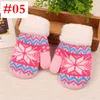 Xmas Christmas Kids Unisex Winter Dikte Pluche Gevoerde Volle Vinger Handschoenen Leuke Kerstmis Gedrukt Candy Kleur Mittens Pols Warmer 3-12T