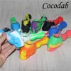 Colorful Silicone Hand Smoking Tobacco Pipes with Bowl VS Skull Glass Pipe For Smoke Silicon Nectar DHL